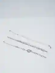 Серебряный браслет с искусственным жемчугом, 3 штуки