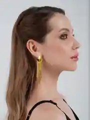 Золотой длинные серьги