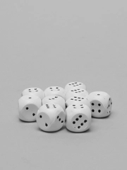 Кубик игральный белый салатовый, 10 шт