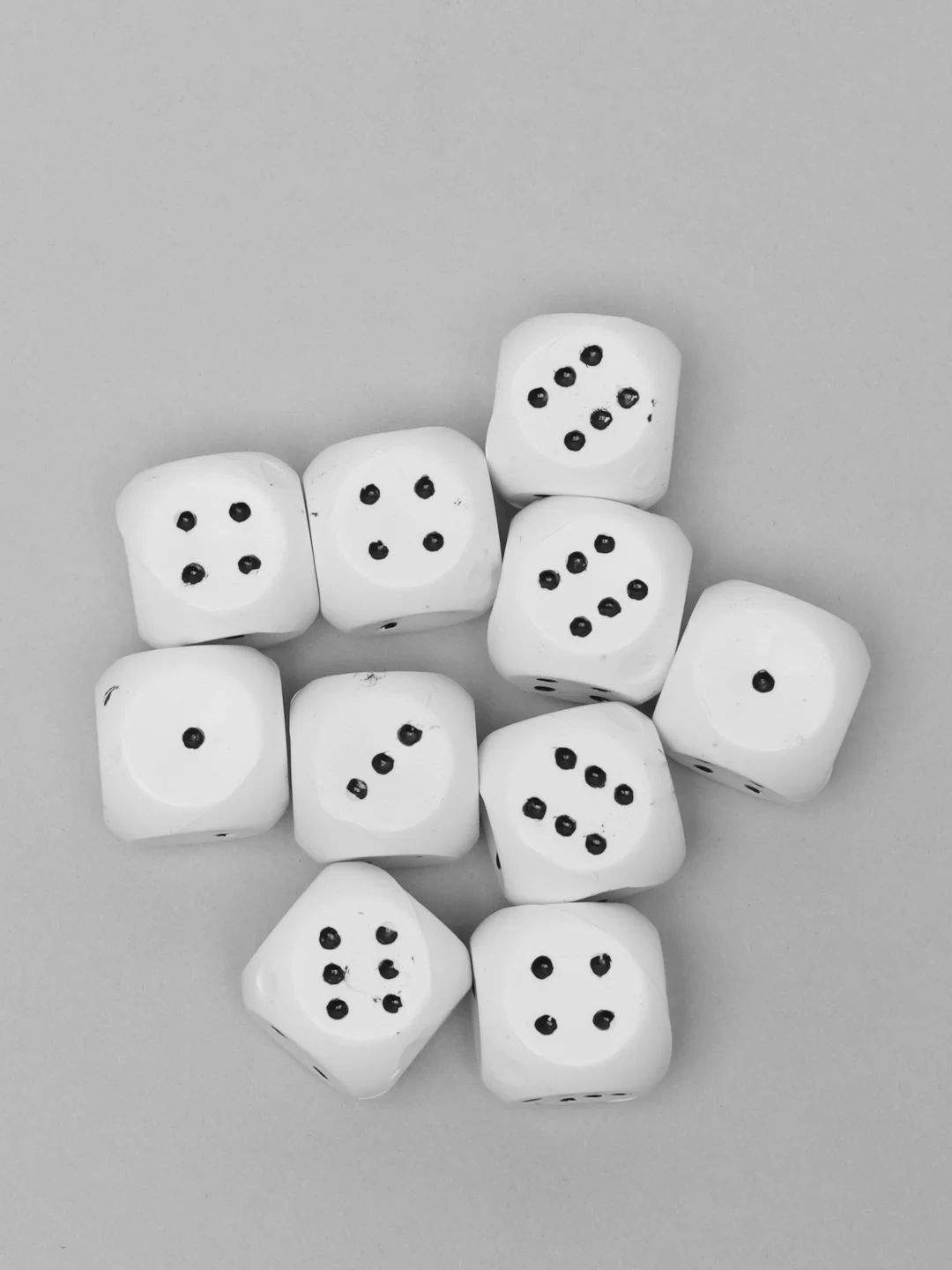 Белый кубик игральный белый салатовый, 10 шт