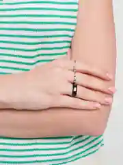 Серебряный кольцо на Новый год, набор 3 штуки