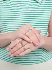 Белый женские кольца, набор из 7 колец