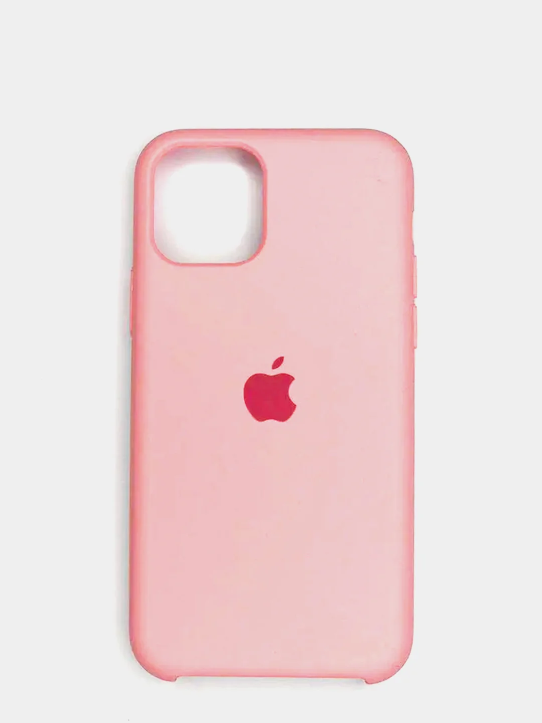 Розовый силиконовый матовый чехол для iPhone 11