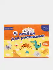 Альбом для рисования А4, 12 листов на скрепке Calligrata, бумажная обложка, блок 100 г/м