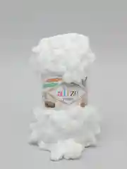 Белый пряжа Alize puffy турецкая, длина 9 м, 100 г