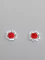 Красный кабошон "Цветочек"