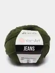 Зелёный хаки пряжа YarnArt Jeans, 50 г, 160 м