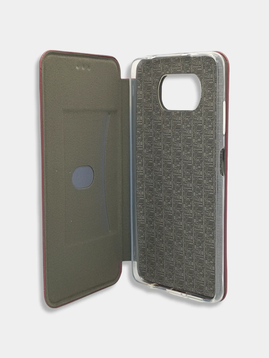 Багровый чехол книжка Xiaomi POCO F3, POCO M3, POCO X3 NFC, POCO X3 PRO с функцией подставки