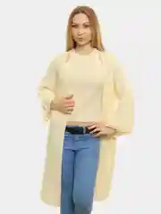 Белый кардиган с топом комплект женский вязаный