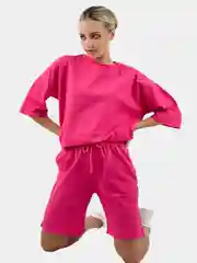 Фуксия комплект женский из шорт и футболки