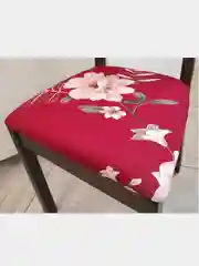 Красный чехол для стула без спинки, чехол для табурета