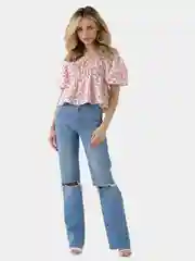Розовый топ женский с открытыми плечами