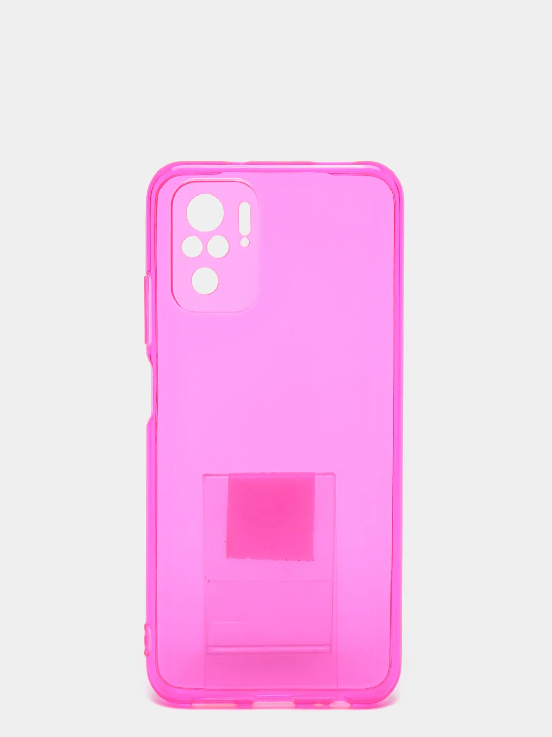 Фуксия чехол прозрачный для Xiaomi Redmi Note 10 / Note 10S, Poco M5s плотный неоновый с оттенком