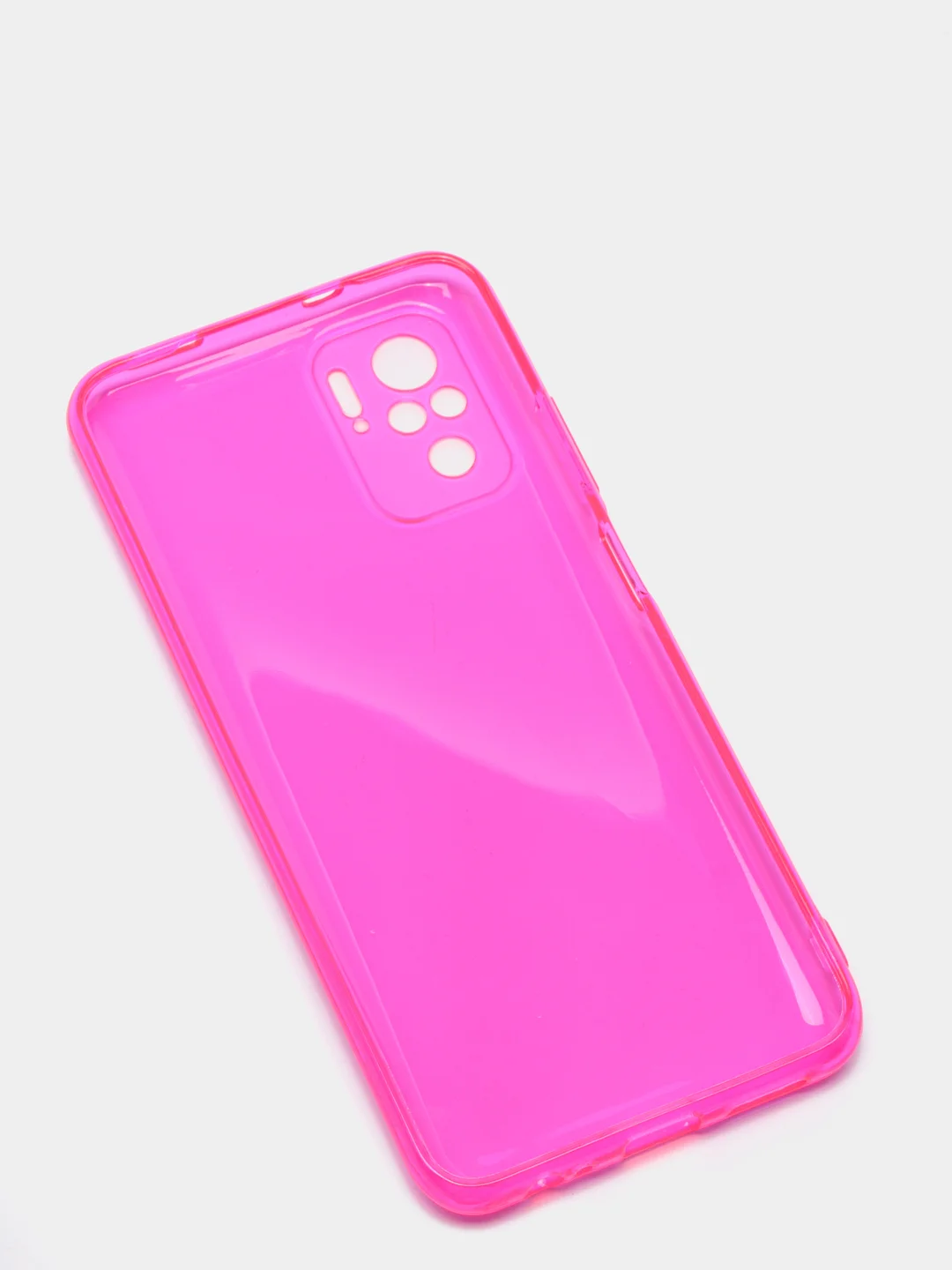 Фуксия чехол прозрачный для Xiaomi Redmi Note 10 / Note 10S, Poco M5s плотный неоновый с оттенком