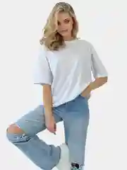 Белый футболка женская oversize