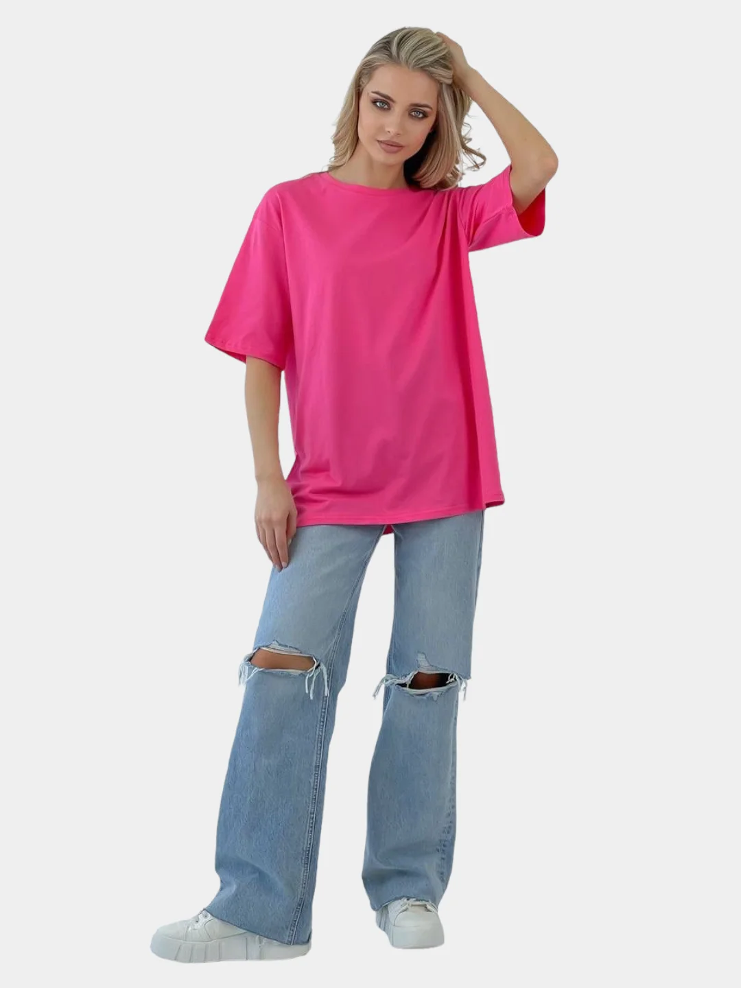 Фуксия футболка женская oversize