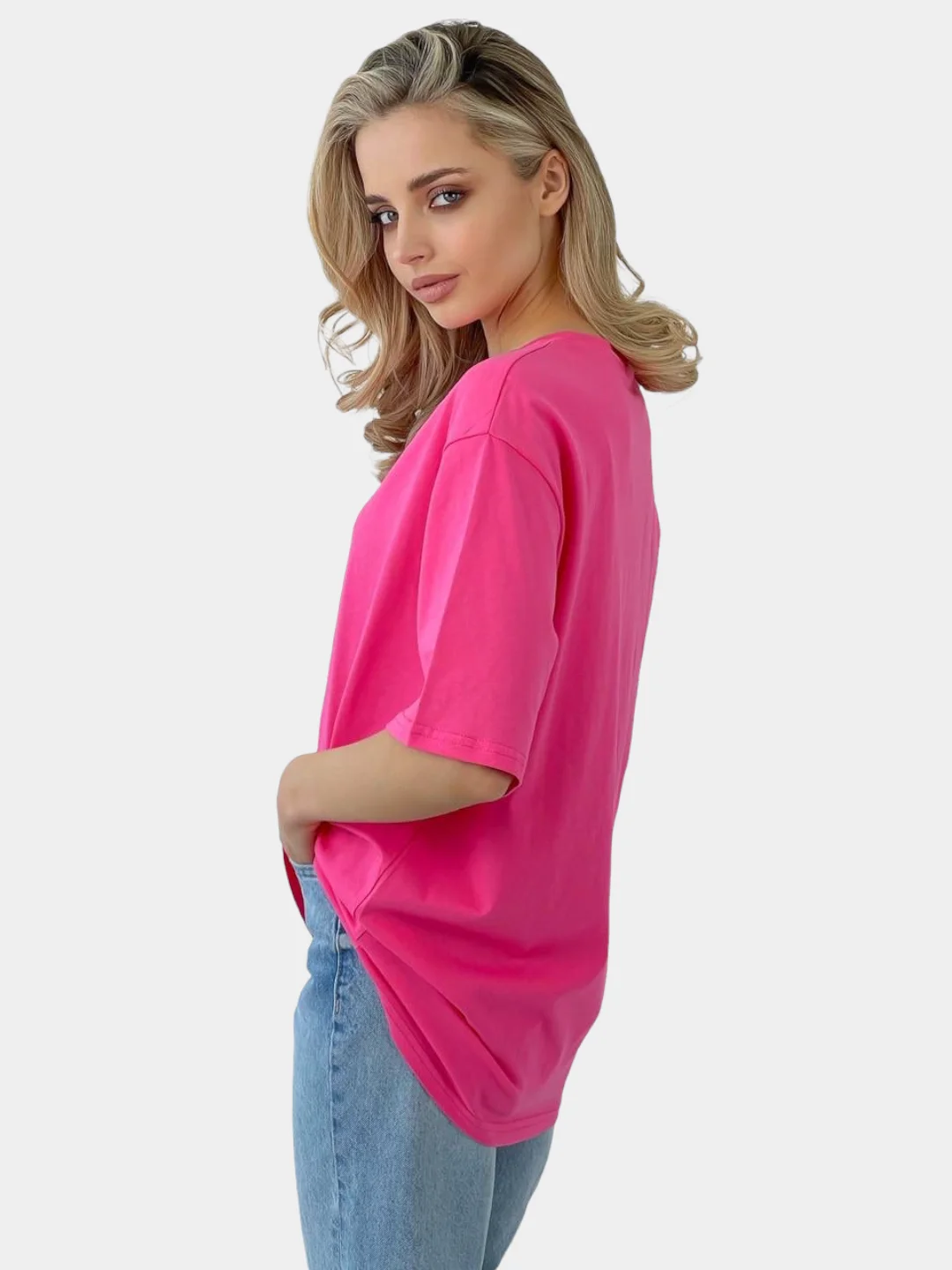 Фуксия футболка женская oversize