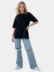 Черный футболка женская oversize