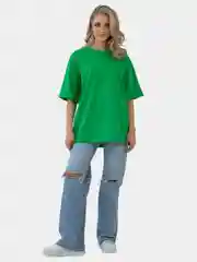 Зеленый футболка женская oversize