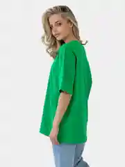 Зеленый футболка женская oversize