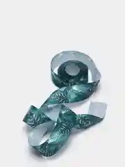 Зеленый лента атласная с рисунком, 25 мм, с рисунком, 1-2 метра