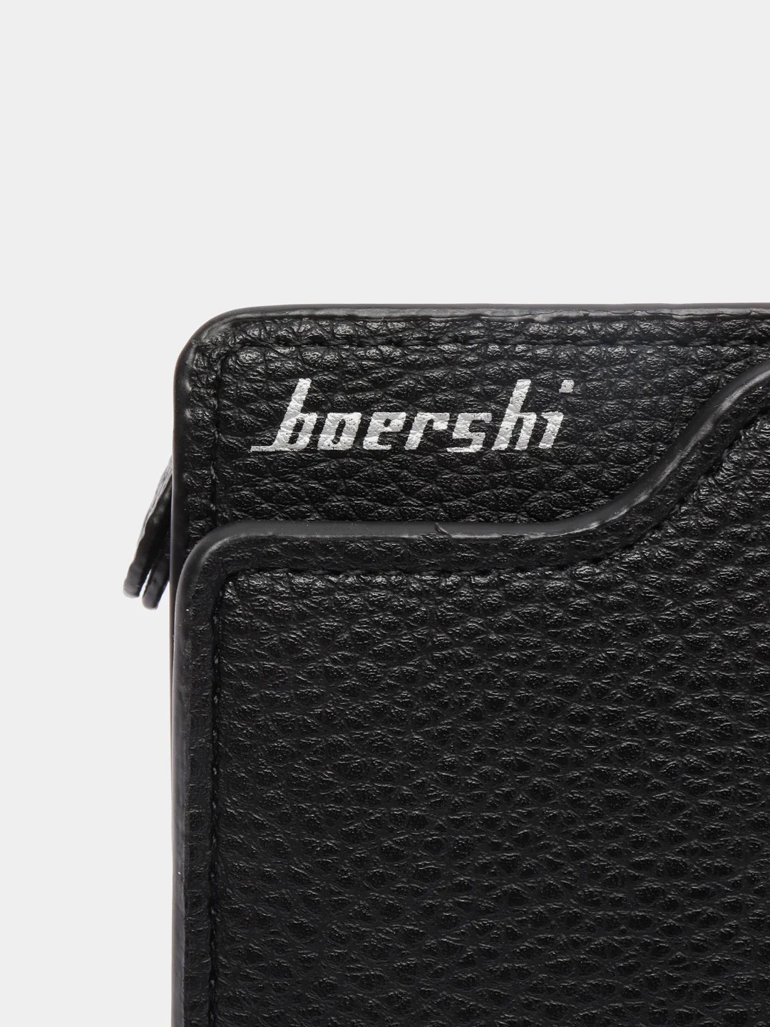 Угольный кошелек-портмоне мужской Boershi, с ремешком на руку