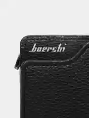 Угольный кошелек-портмоне мужской Boershi, с ремешком на руку