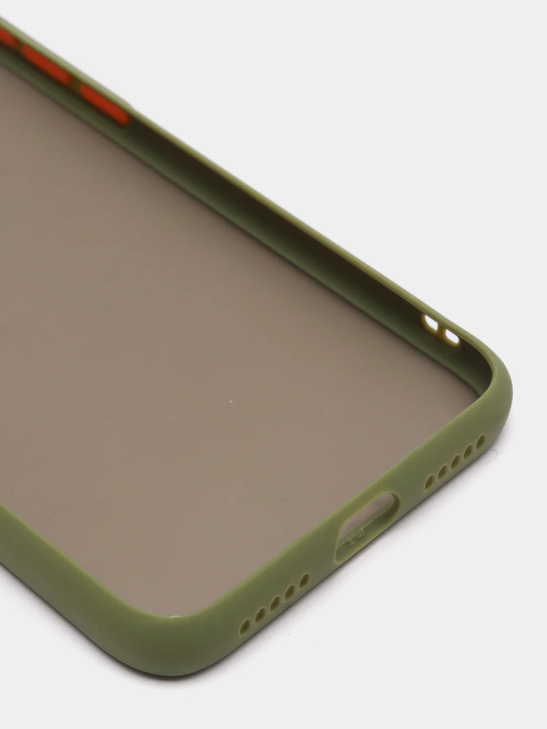 Хаки чехол для Xiaomi Redmi Note 7 матовый пластиковый полупрозрачный