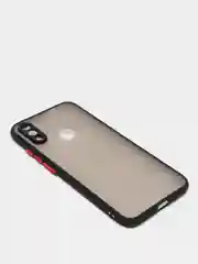 Черный чехол для Xiaomi Redmi Note 7 матовый пластиковый полупрозрачный