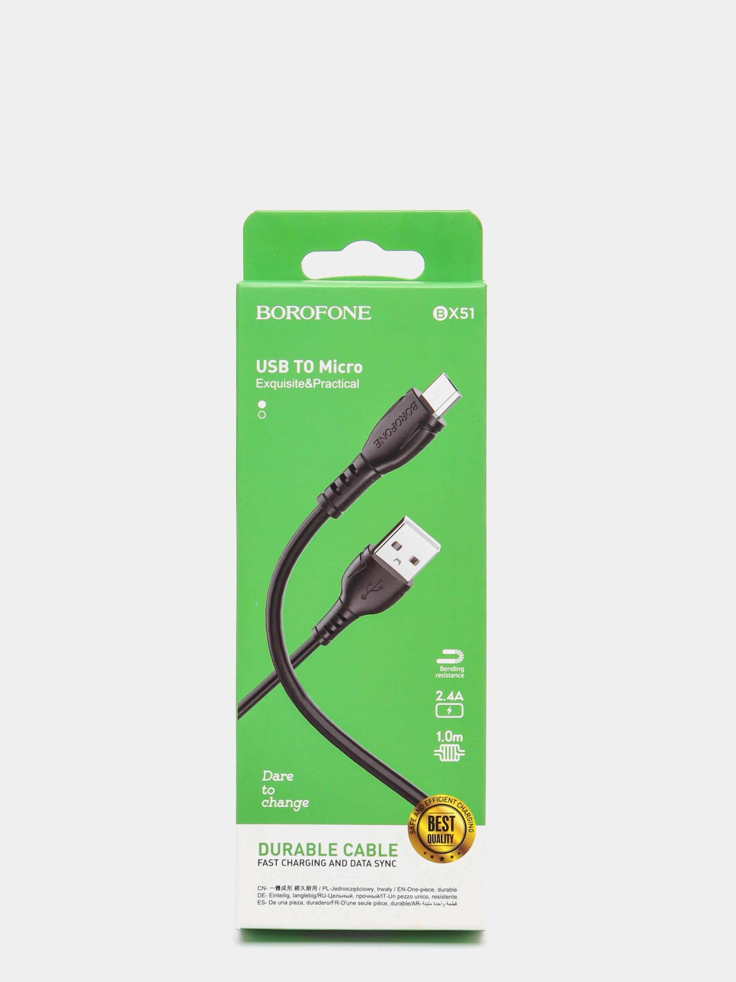 Черный кабель зарядный Borofone BX51 Micro-USB для Android Xiaomi Samsung Honor