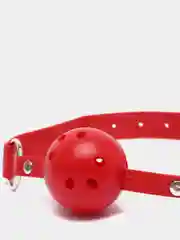 Красный кляп в рот с шариком для БДСМ