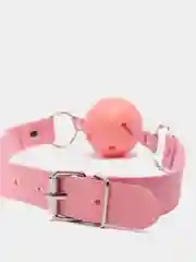 Розовый кляп в рот с шариком для БДСМ