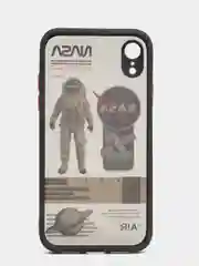 Бежевый меланж чехол на телефон с принтом рисунком "NASA" iPhone 7/8 Plus XS XR 11 12 Pro 13 Pro
