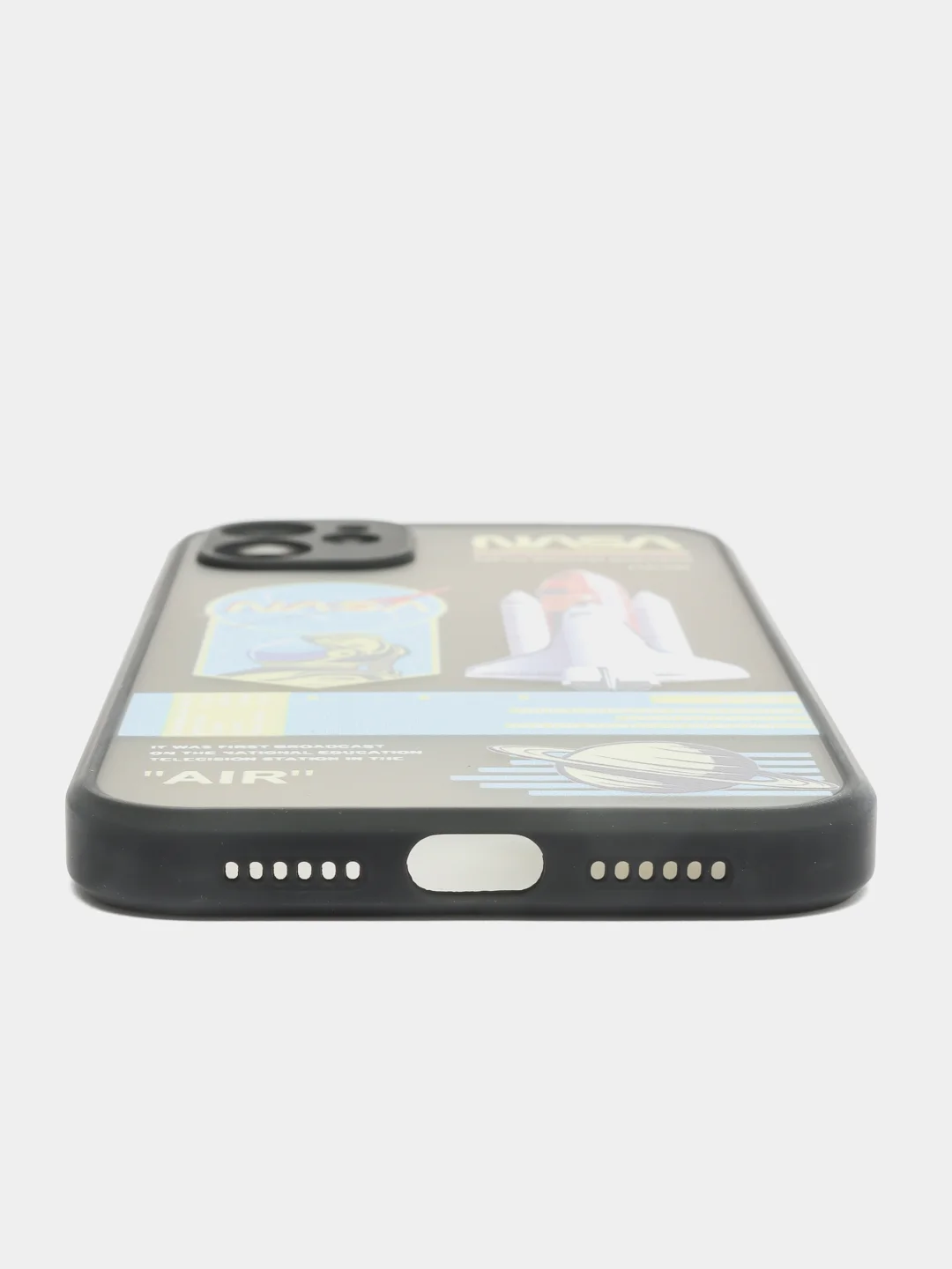Бежевый чехол на телефон с принтом рисунком "NASA" iPhone 7/8 Plus XS XR 11 12 Pro 13 Pro
