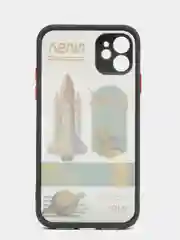Бежевый чехол на телефон с принтом рисунком "NASA" iPhone 7/8 Plus XS XR 11 12 Pro 13 Pro
