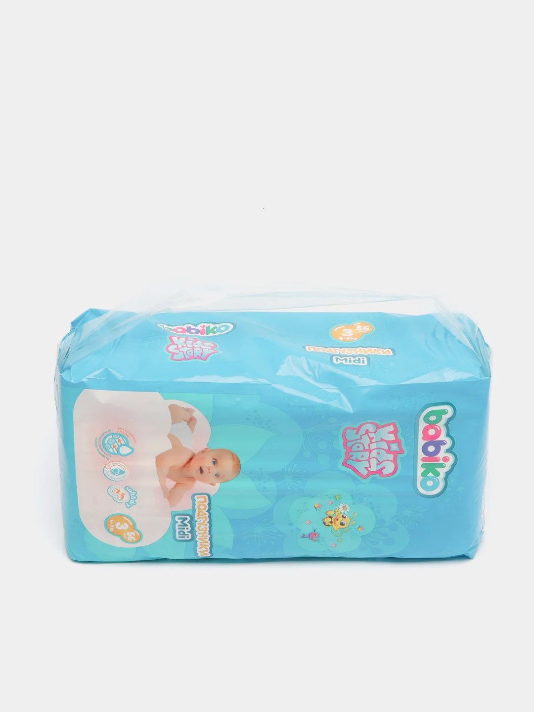 Подгузники BABIKO KIDS STORY 3 4-9 кг MIDI, 56 штук