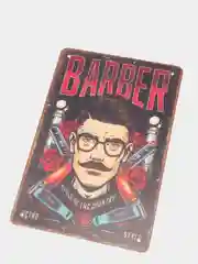 Бирюзовый винтажные жестяные таблички "Барбершоп"