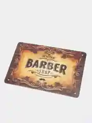 Бордовый винтажные жестяные таблички "Барбершоп"