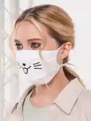 Ледяной маска на лицо, многоразовая, белая, с принтом