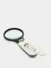 Лупа ручная со светодиодной LED подсветкой/увеличение 4x, 6x/подарок на Новый год/линза