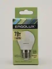 Лампа светодиодная Ergolux E27 7Вт "Шар" лампочка ( цоколь Е27 7 Вт )