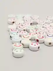 Розовый бусины смайлики цветные и черно - белые
