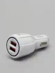 Белый автомобильное зарядное устройство в прикуриватель, быстрая зарядка 2 USB, 3,1 А