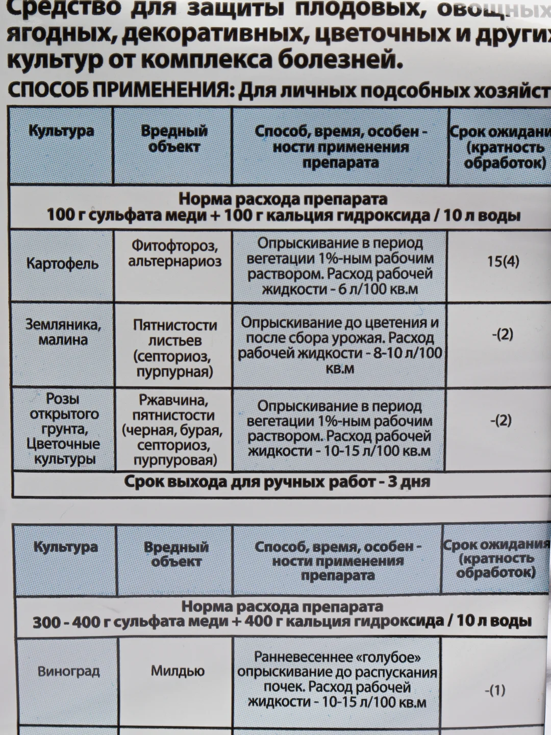 Средство от болезней растений "Бордоская смесь", 100 г