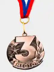 Медаль призовая, 3 место, бронза, 4,3 х 4,6 см