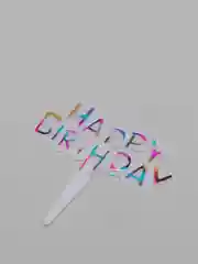 Черный топпер "Happy Birthday"