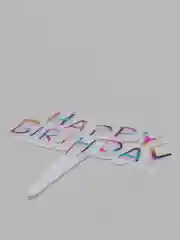 Черный топпер "Happy Birthday"
