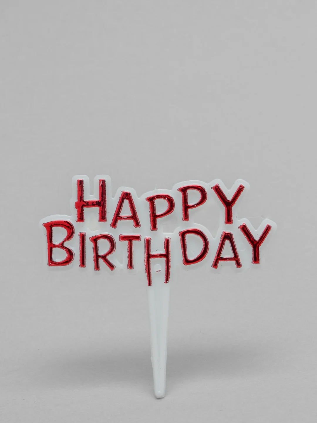 Красный топпер "Happy Birthday"