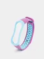 Фиолетовый перфорированный cиликоновый ремешок для Xiaomi Mi Band 3 и Mi Band 4, ми банд 3/4