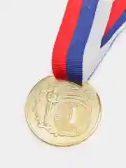Медаль призовая металлическая на ленте триколор, 1 место (золото), диаметр 3,5 см